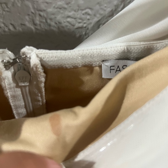 Fashion Nova White ruched Off-Shoulder Dress - Picture 7 of 8